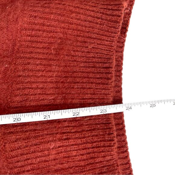 Connie A Lee Rust Red fuzzy Angora Knit Long Sleeve Sweater Women’s Size M/L - Picture 7 of 7